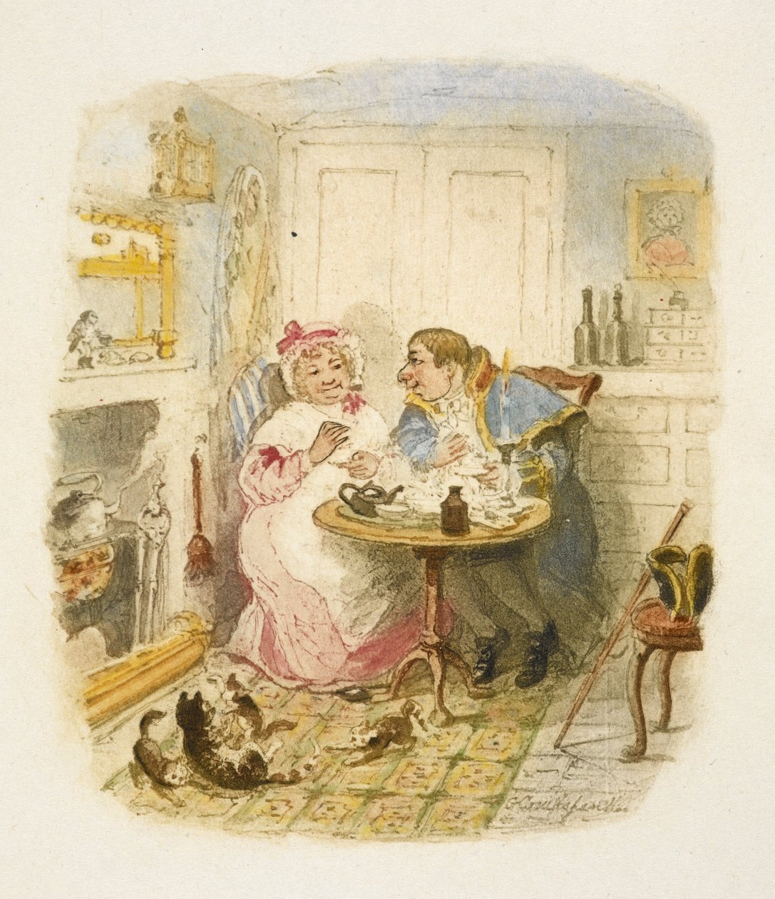 Ilustracja do filmu "Oliver Twist" autorstwa George Cruikshank