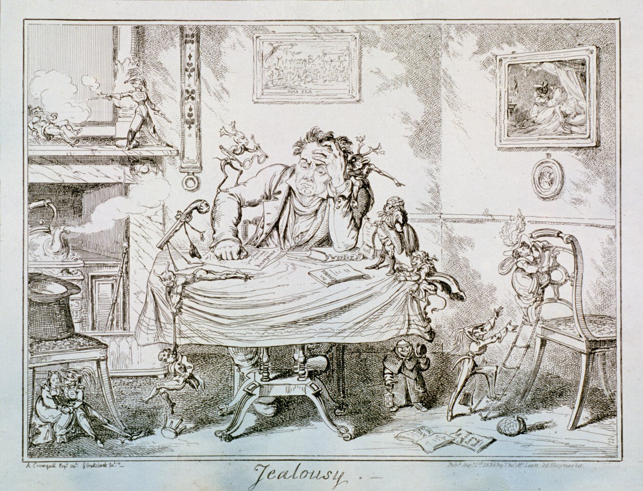 „Zazdrość”, 1835 autorstwa George Cruikshank