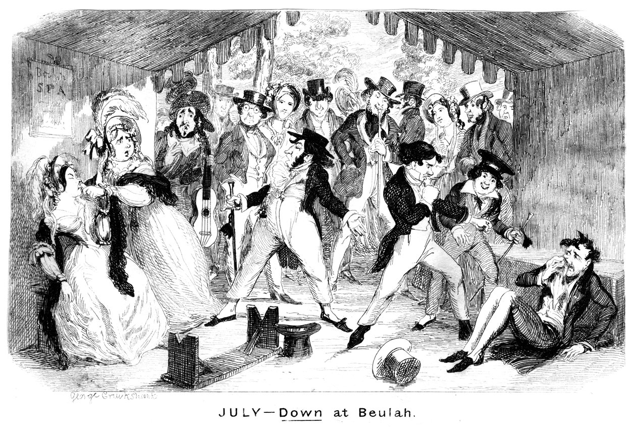 Lipiec - W Beulah, ok. 1840. autorstwa George Cruikshank
