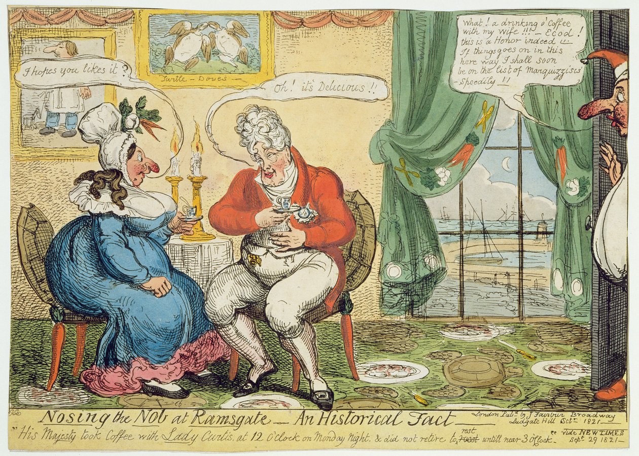 Nosing the Nob w Ramsgate, 1821 autorstwa George Cruikshank