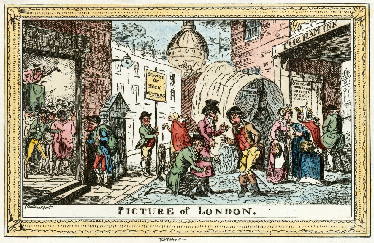 „Obraz Londynu”, 1820 r. autorstwa George Cruikshank
