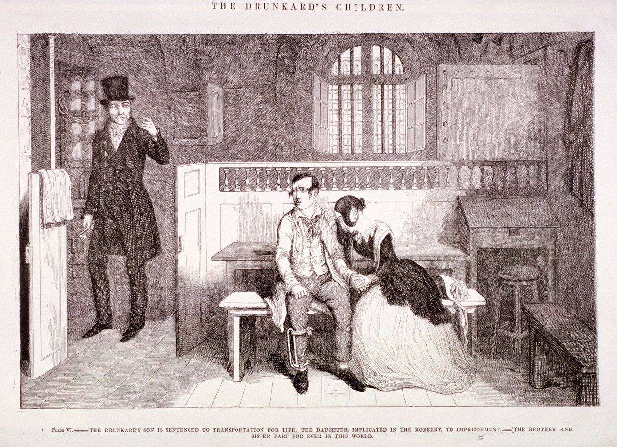 „Dzieci pijaka”, ok. 1847 r. autorstwa George Cruikshank