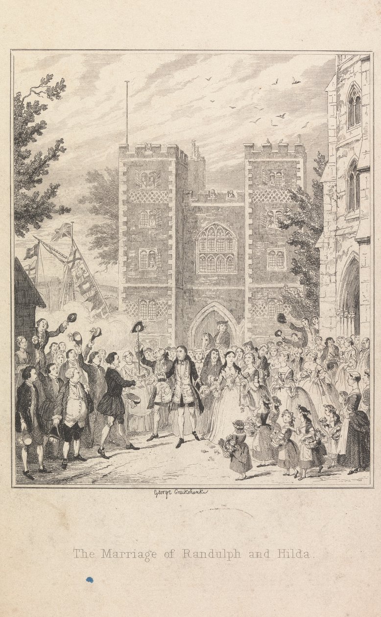 Małżeństwo Randolpha i Hildy autorstwa George Cruikshank