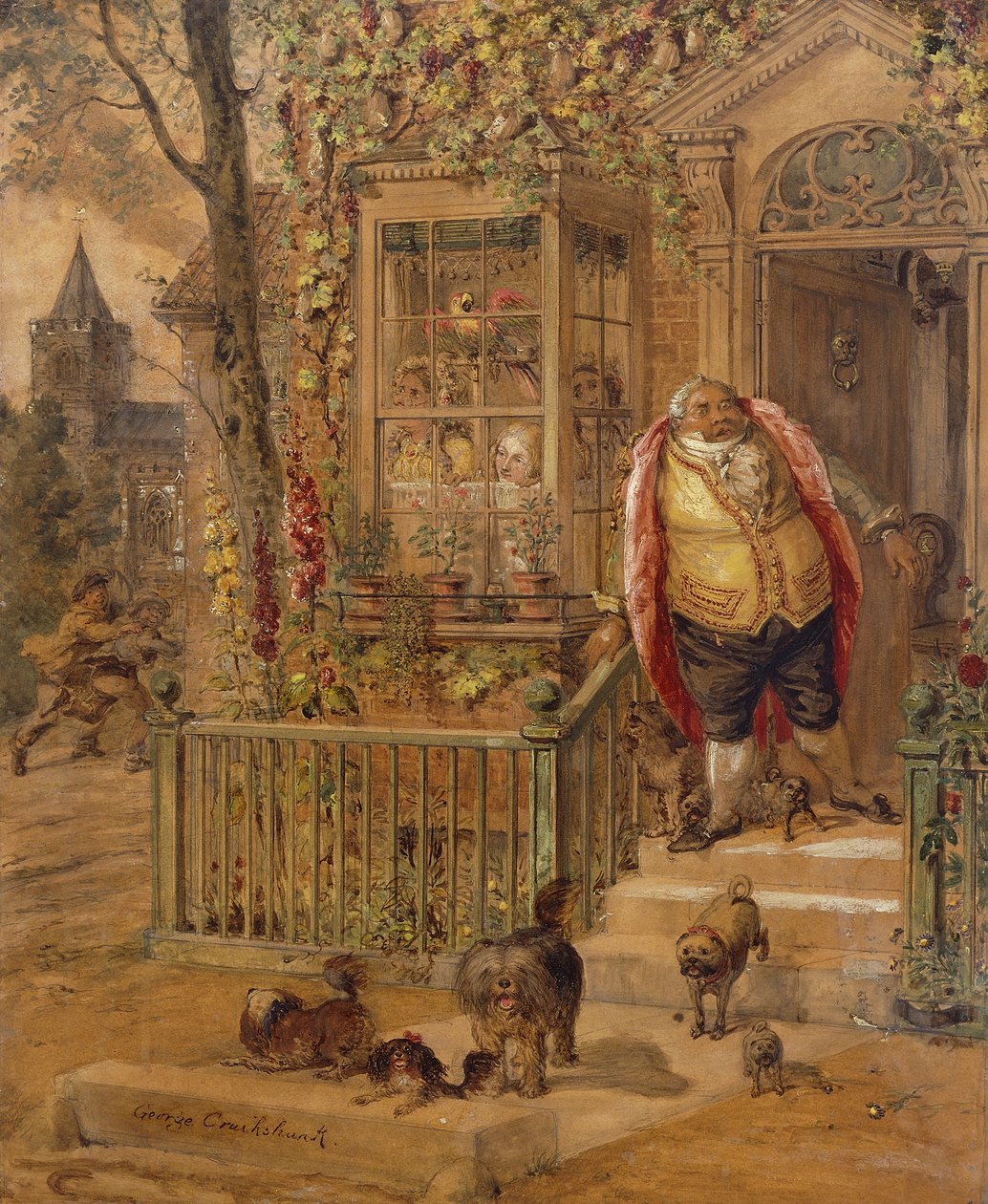 Uciekający puk, autorstwa George Cruikshank