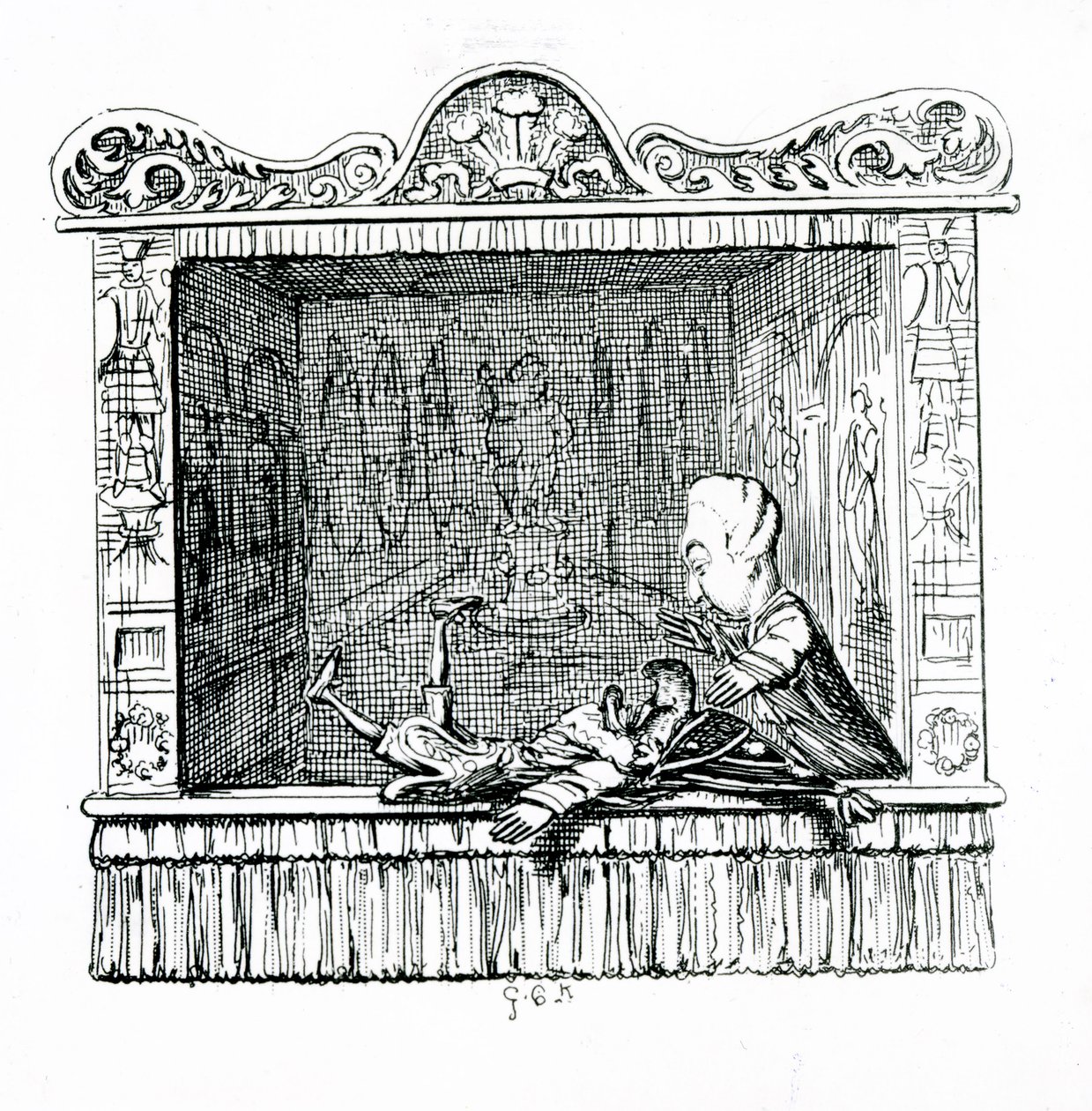 Lekarz z panem Punch autorstwa George Cruikshank