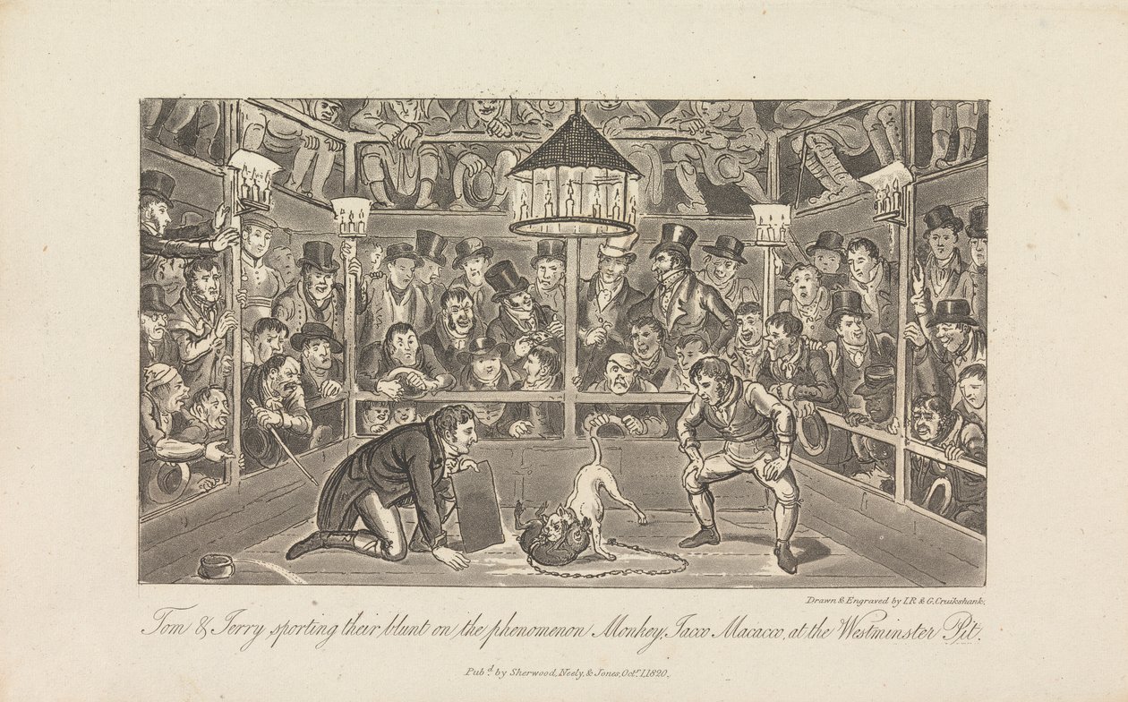 Tom i Jerry ze swoim bluntem... autorstwa George Cruikshank