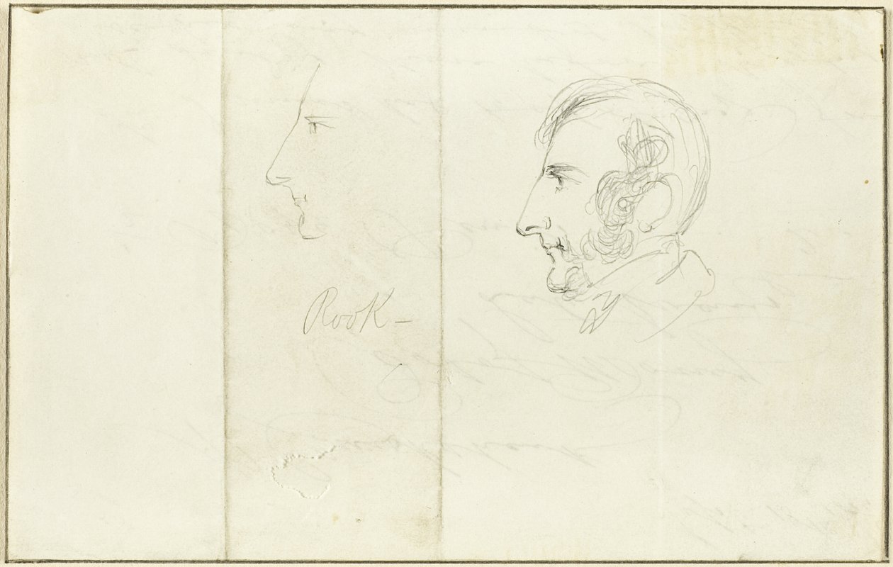 Dwa autoportrety z profilu autorstwa George Cruikshank