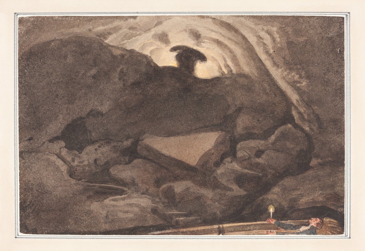 Scena w jaskini autorstwa George Cumberland