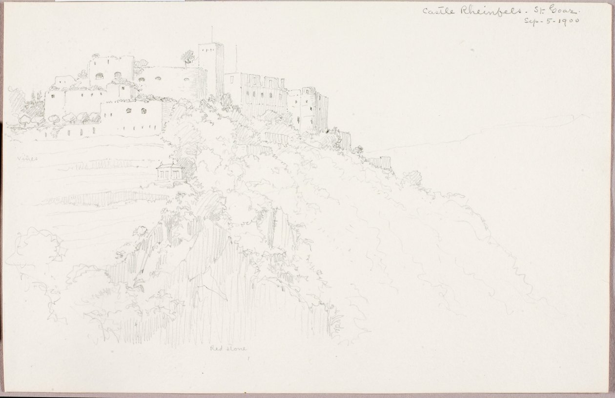Zamek Rheinfels, St. Goar autorstwa George Elbert Burr