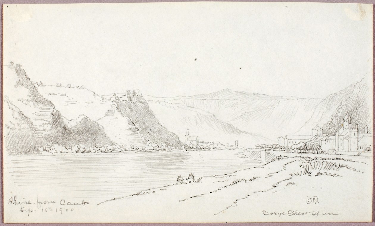 Ren, od Caub autorstwa George Elbert Burr
