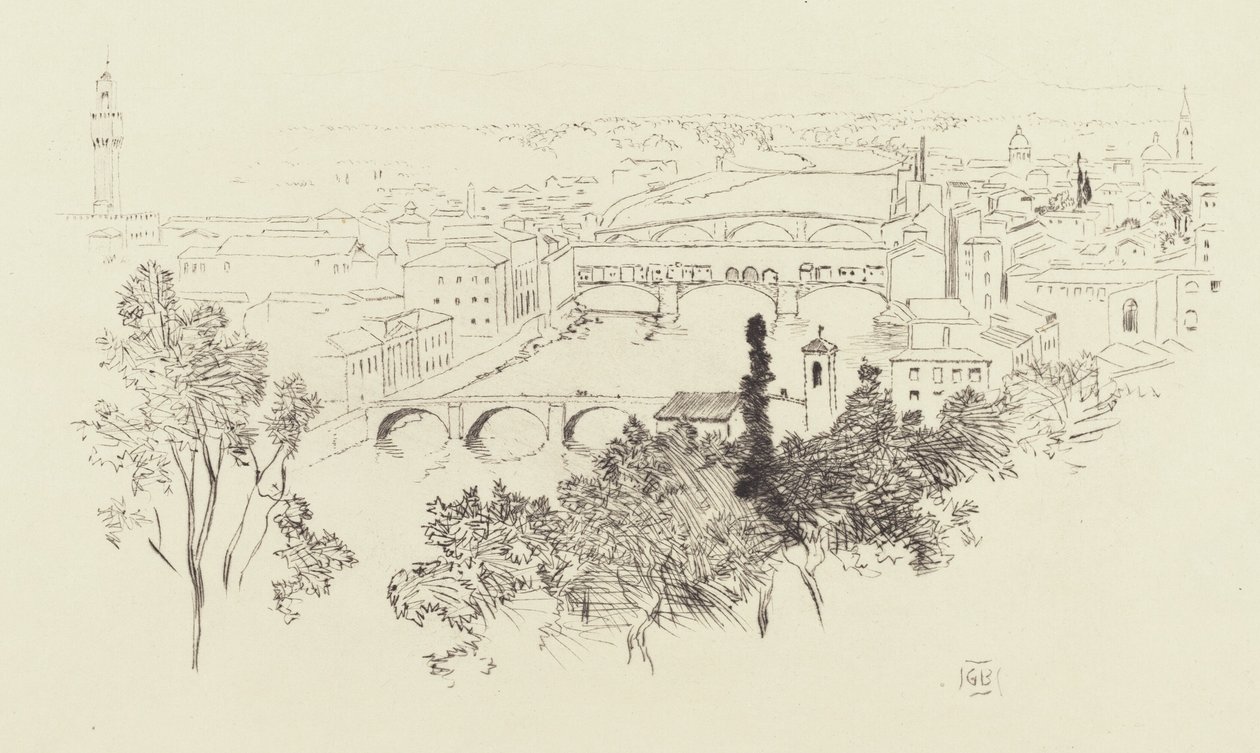 Szkic Florencji autorstwa George Elbert Burr