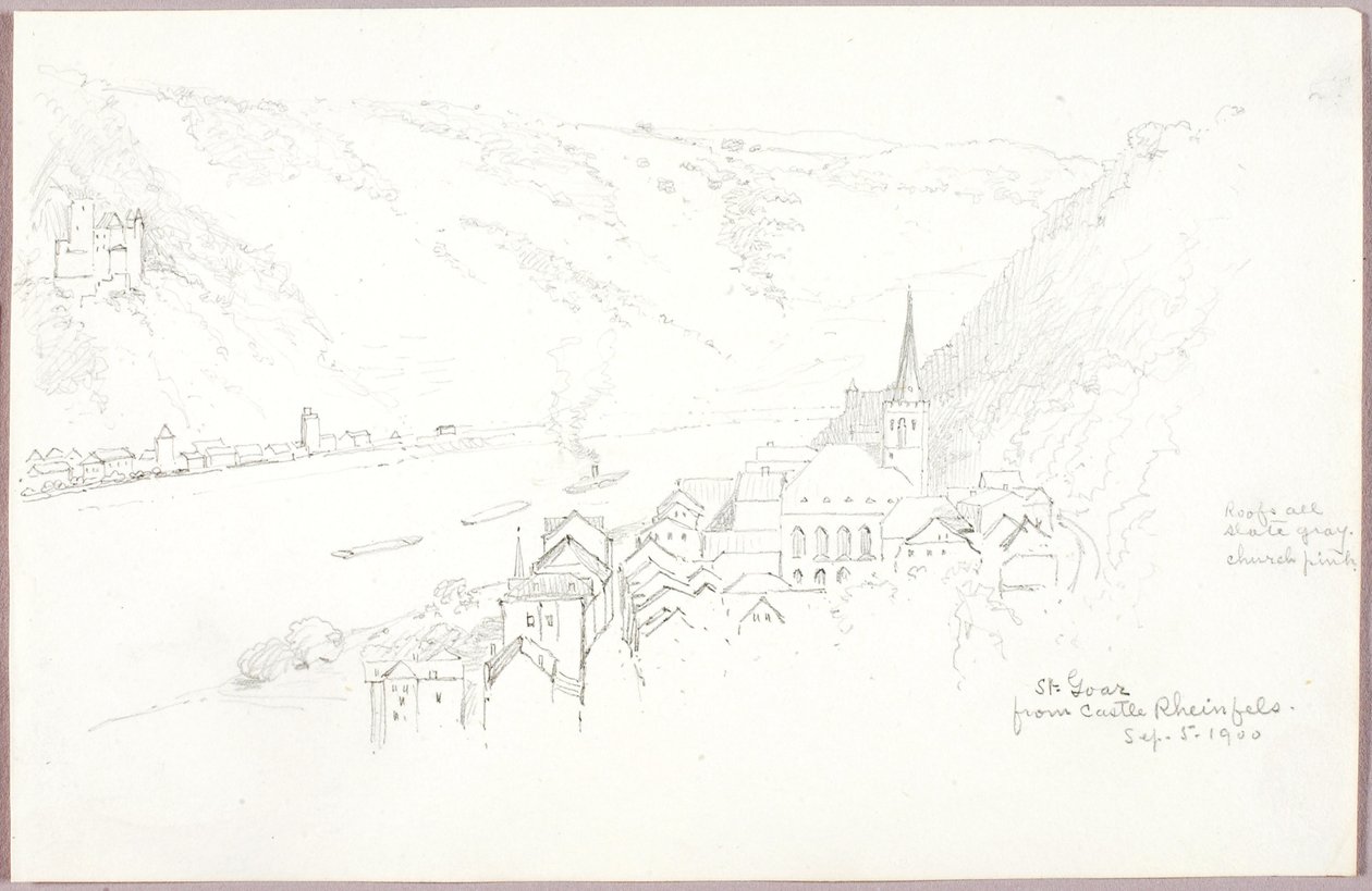 St. Goar z zamku Rheinfels autorstwa George Elbert Burr