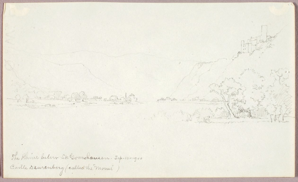 Ren poniżej St. Goarshausen autorstwa George Elbert Burr