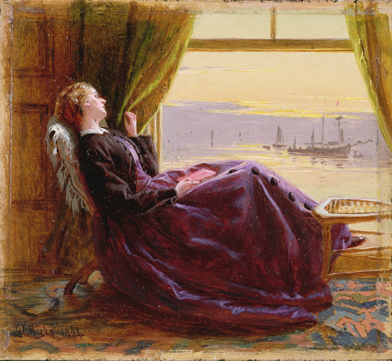 O porze wieczornej — studium, 1864 r. autorstwa George Elgar Hicks