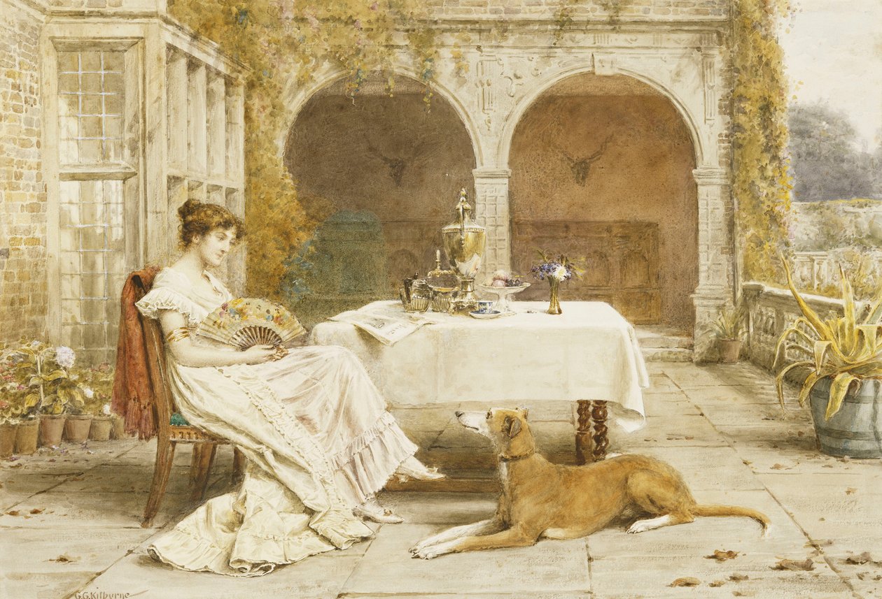 Wierny Przyjaciel w Czasie Herbaty, autorstwa George Goodwin Kilburne