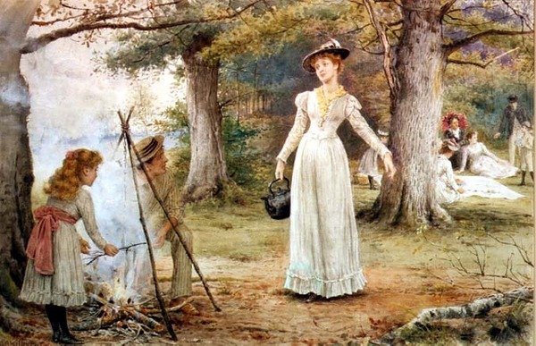 Podsycanie ognia (wc) autorstwa George Goodwin Kilburne