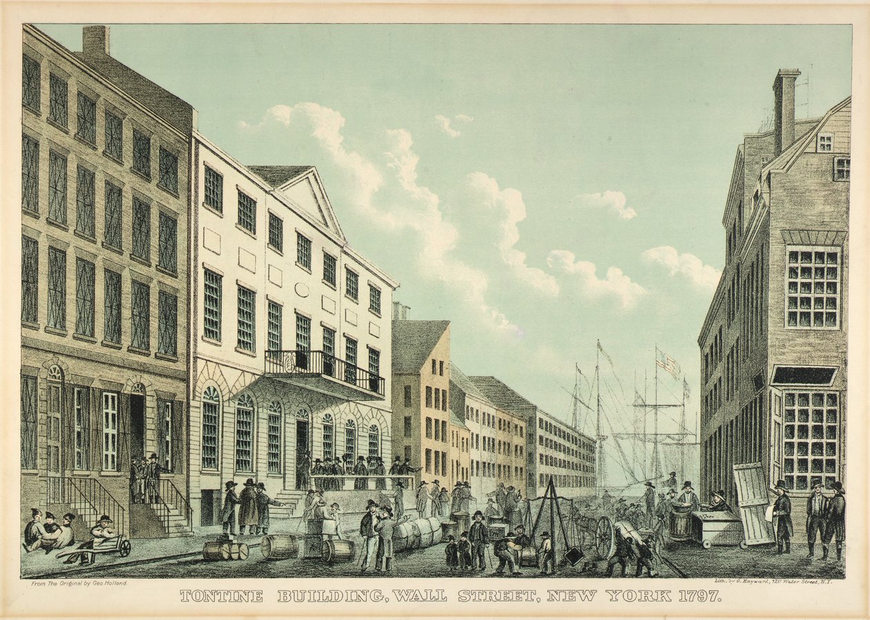 Budynek Tontine, Wall Street, Nowy Jork, 1797 r. autorstwa George Hayward