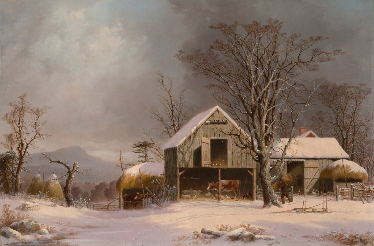 Zimowa scena w Nowej Anglii autorstwa George Henry Durrie