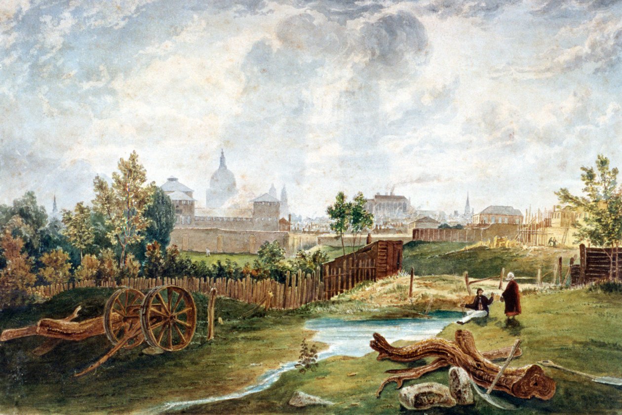Pentonville, Islington, Londyn, 1815 autorstwa George Hollis
