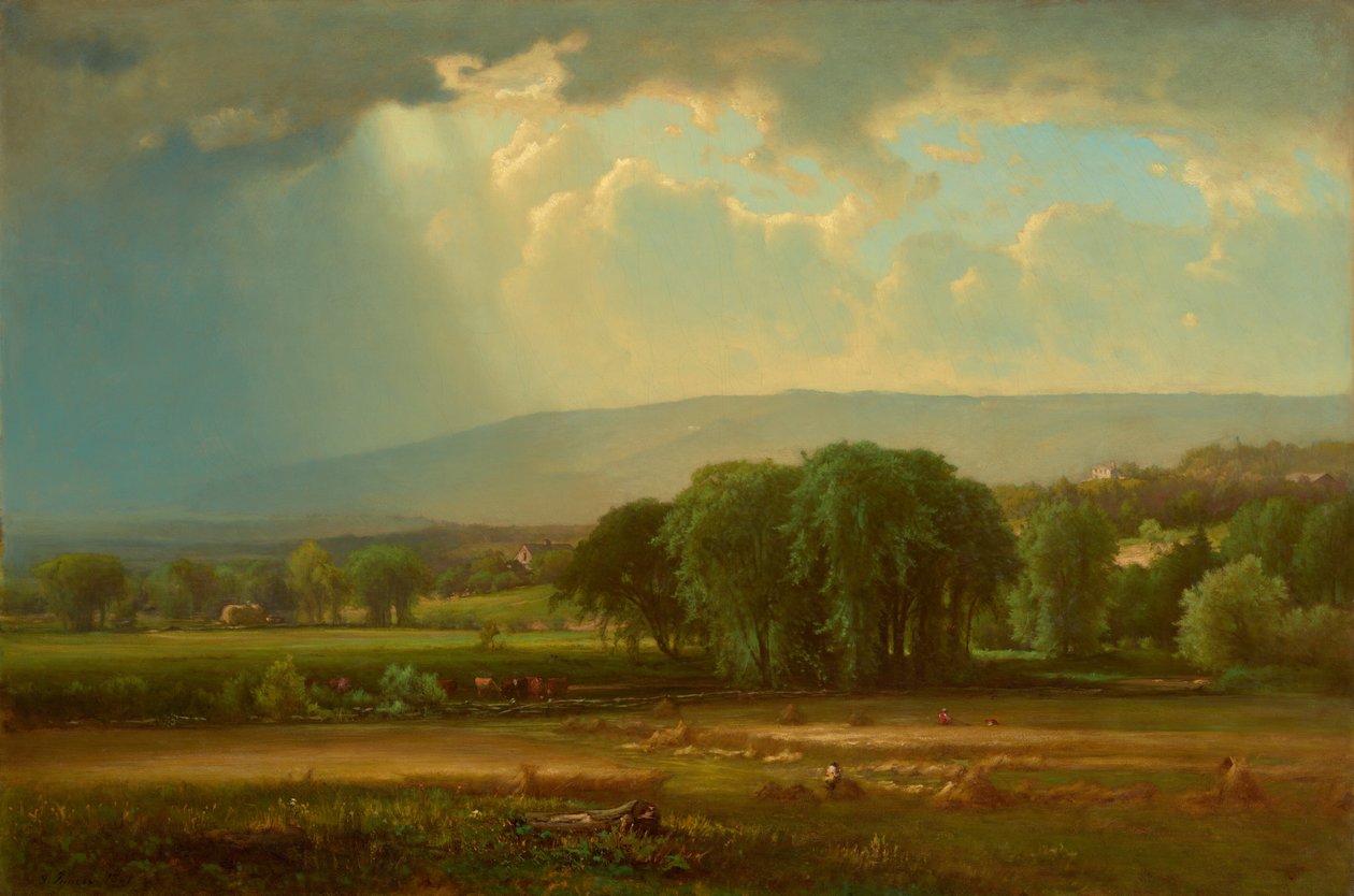 Scena zbiorów w dolinie Delaware autorstwa George Inness