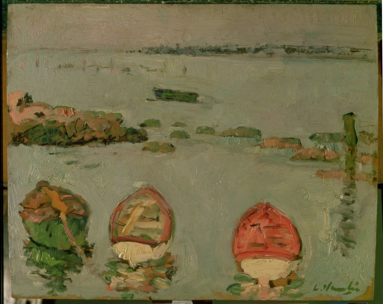 Łodzie, Dolne Largo, Fife autorstwa George Leslie Hunter