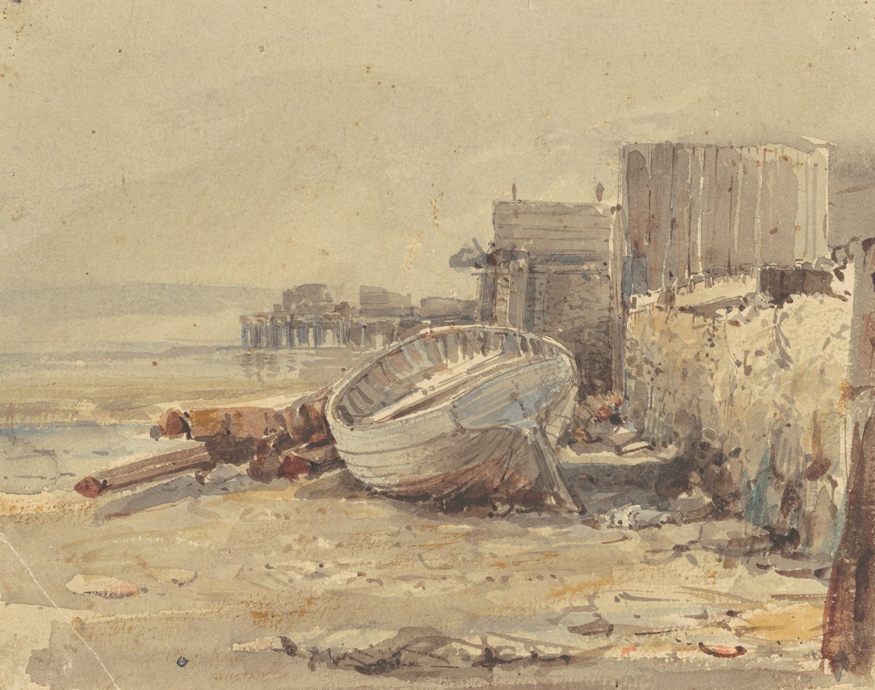 Statek na plaży, ok.1880 autorstwa George Loring Brown