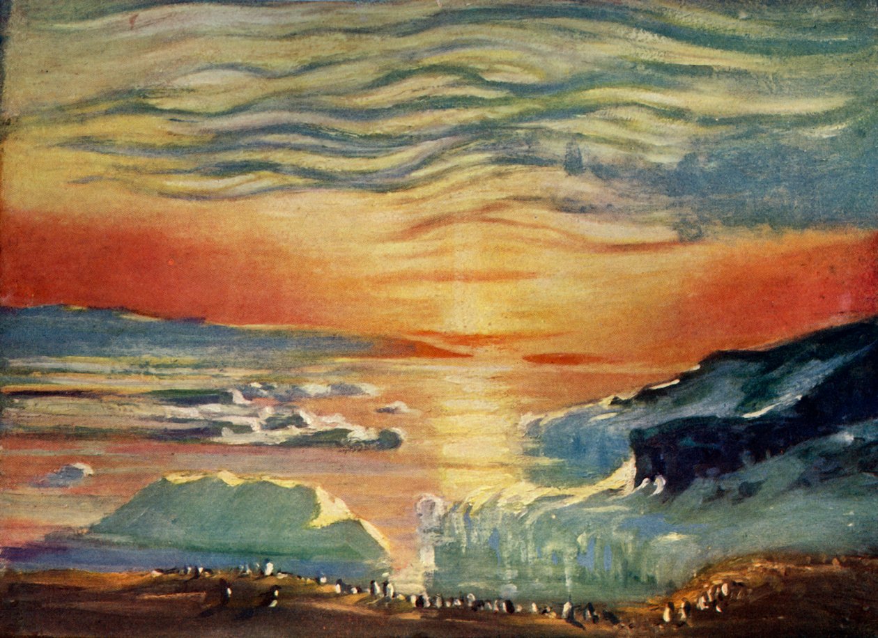 Jesienny zachód słońca, ok. 1908, 1909 autorstwa George Marston