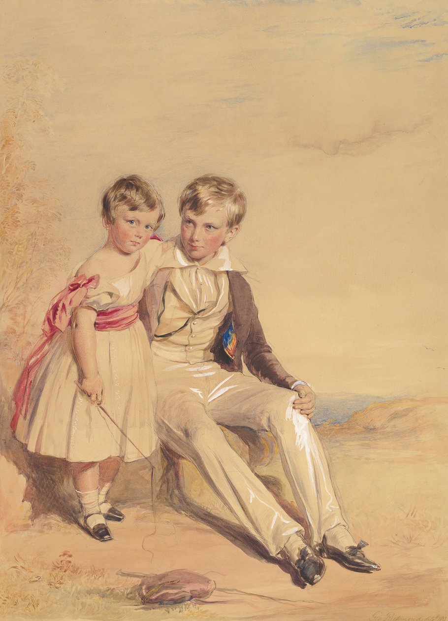 Portret dwojga dzieci, 1837. autorstwa George Richmond