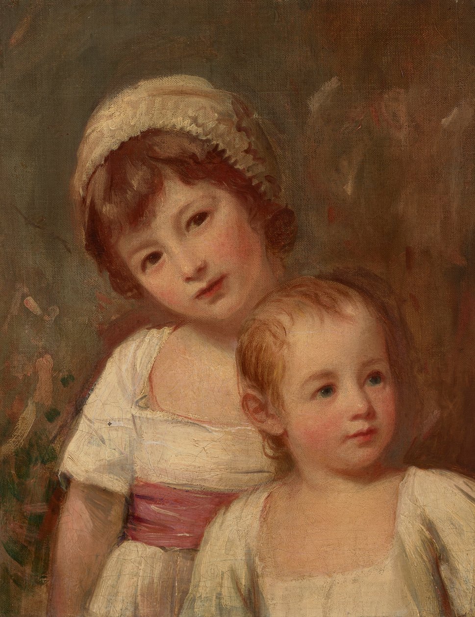 Portret dwojga dzieci, do połowy długości autorstwa George Romney