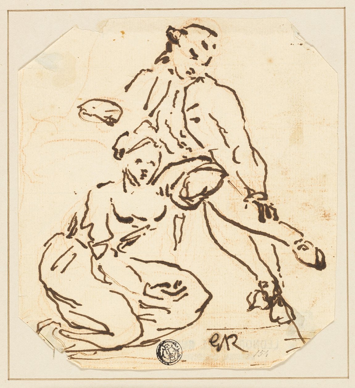 Siedzący mężczyzna i kobieta autorstwa George Romney