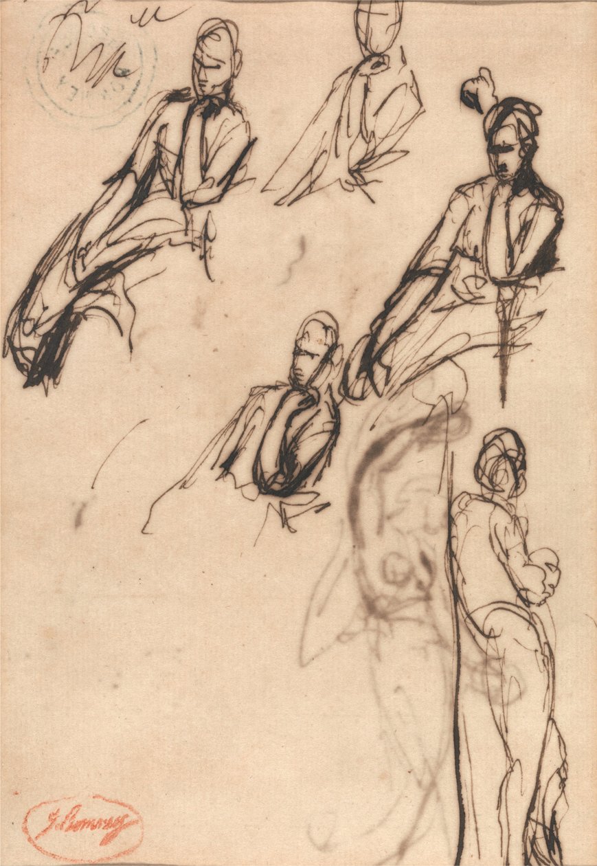 Postacie siedzące i stojące autorstwa George Romney
