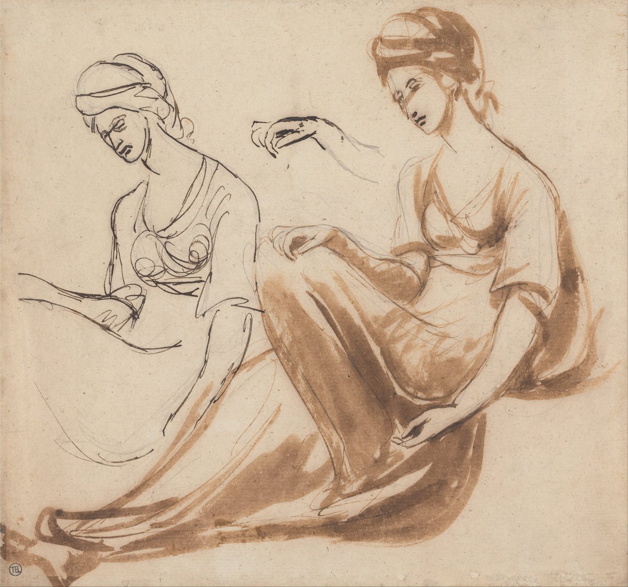 Studium siedzącej kobiety autorstwa George Romney