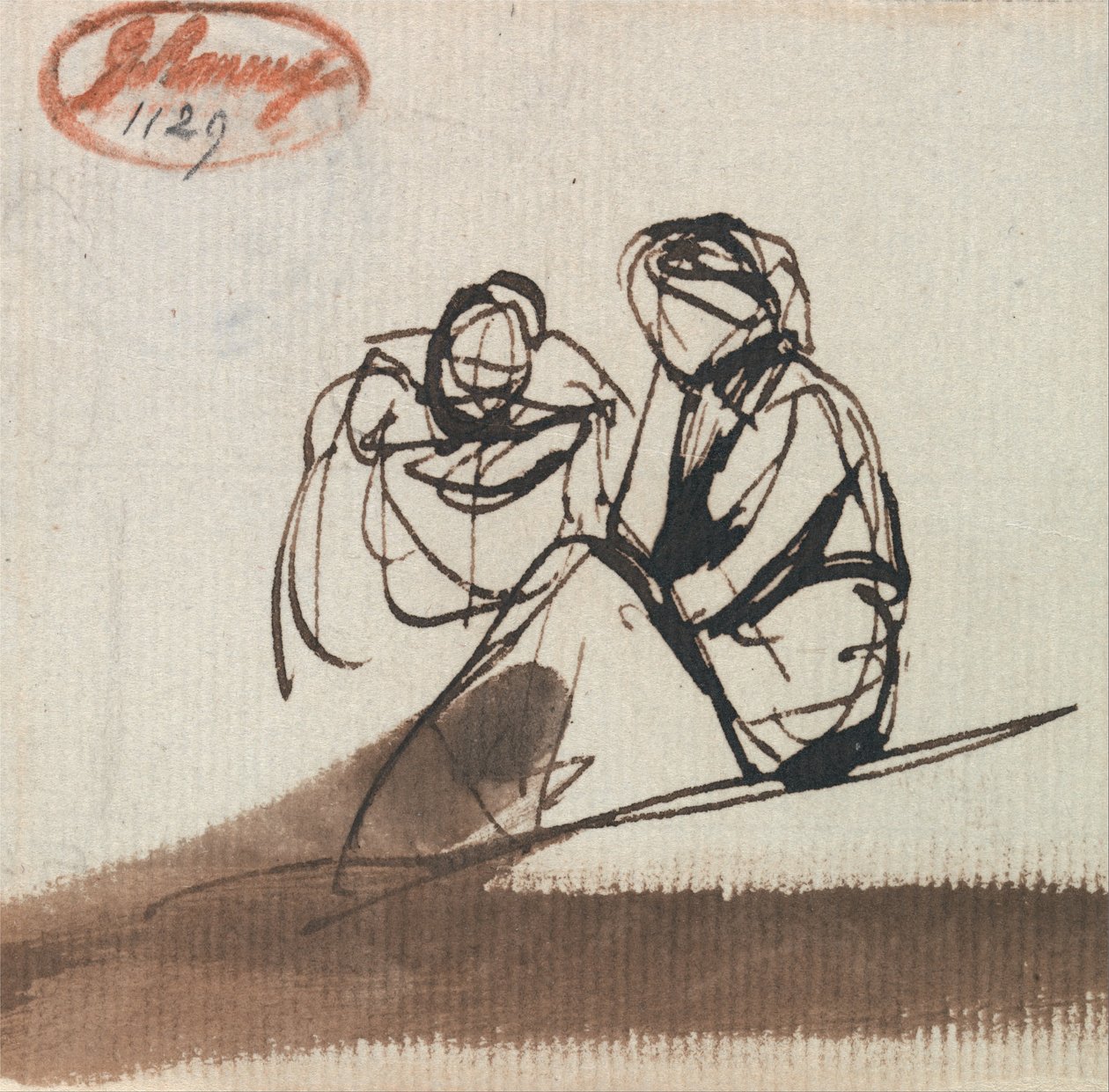 Dwie siedzące postacie autorstwa George Romney