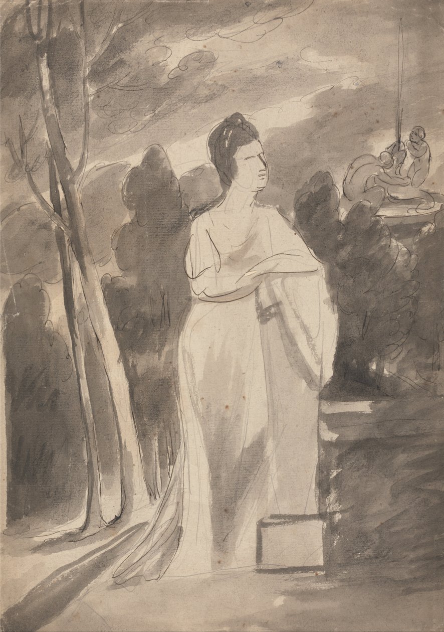 Kobieta przy kolumnie autorstwa George Romney