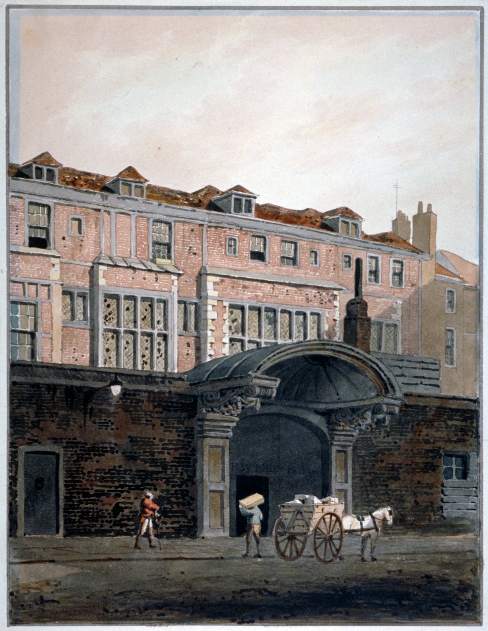 Brama Winchester Place, Londyn, 1820. autorstwa George Shepherd