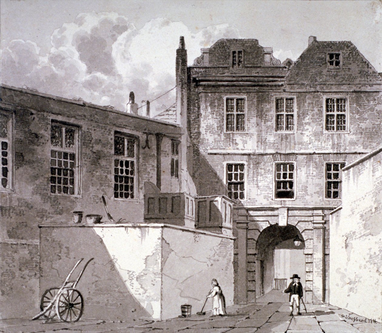 Shaftesbury House, Aldersgate Street, Londyn, 1811 autorstwa George Shepherd
