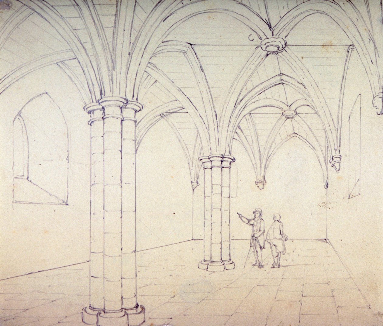 Krypta św. Michała, Aldgate, Londyn, ok. 1820 r. autorstwa George Shepherd