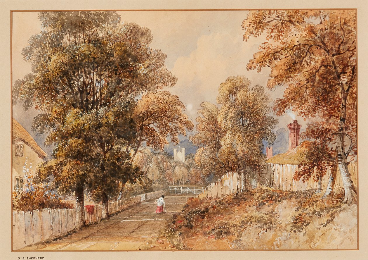 East Stratton (akwarela) autorstwa George Sidney Shepherd