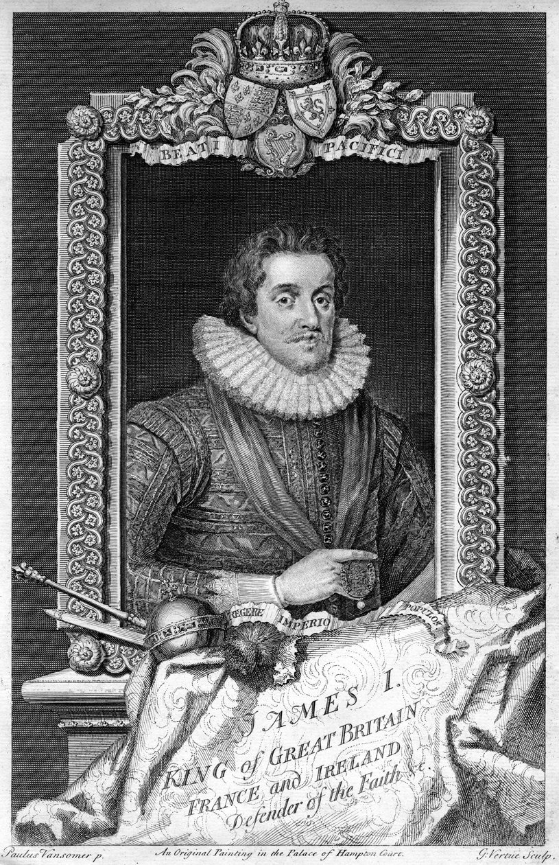Jakub I z Anglii, XVII wiek. autorstwa George Vertue