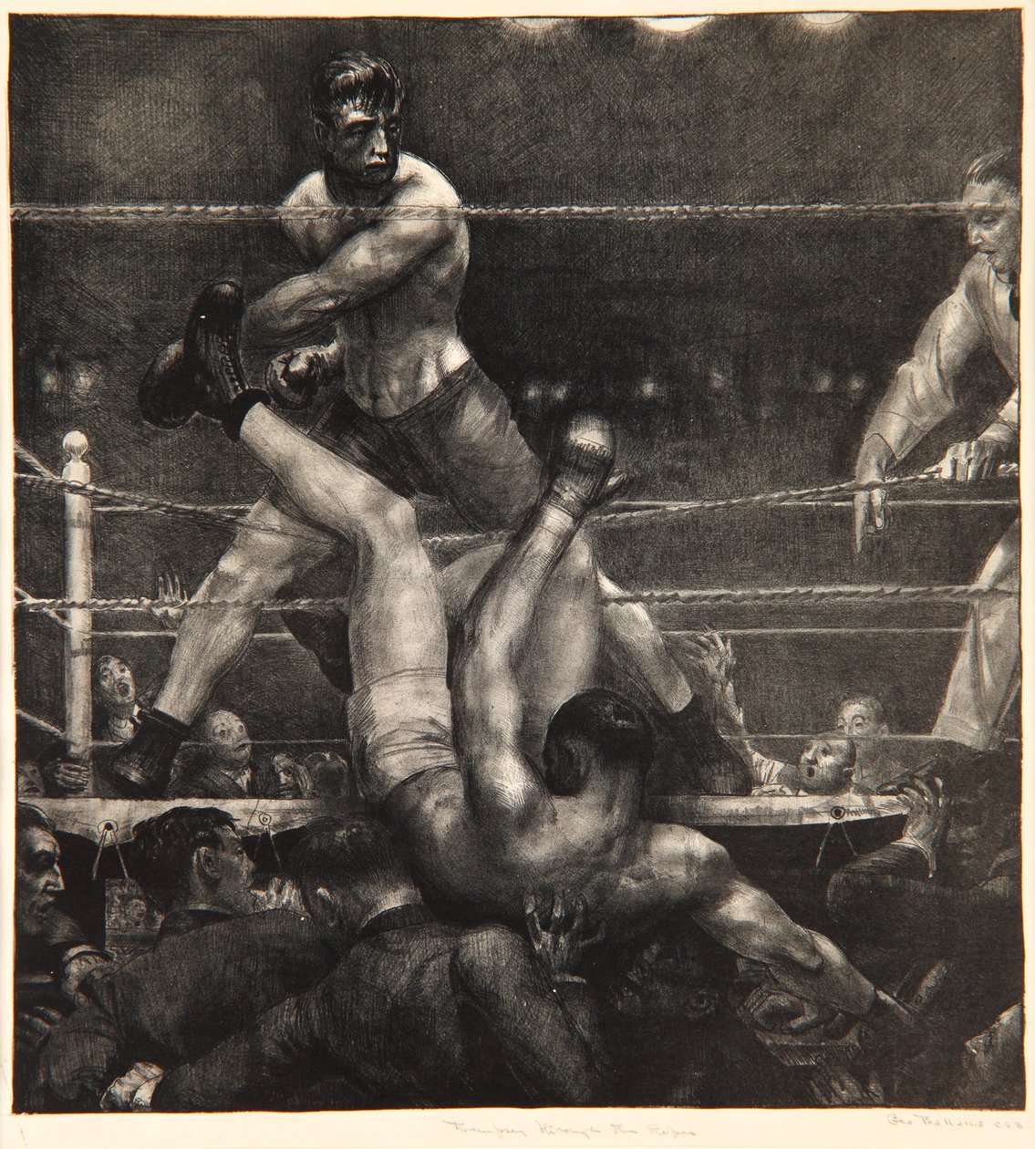Dempsey przez liny, 1923-24 autorstwa George Wesley Bellows