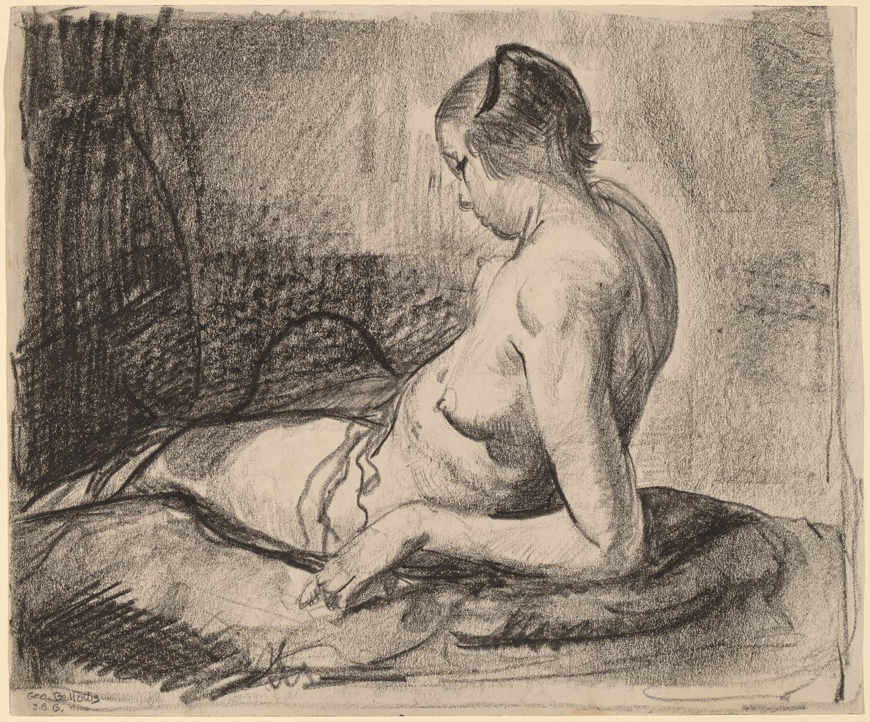 Naga dziewczyna leżąca, 1919. autorstwa George Wesley Bellows
