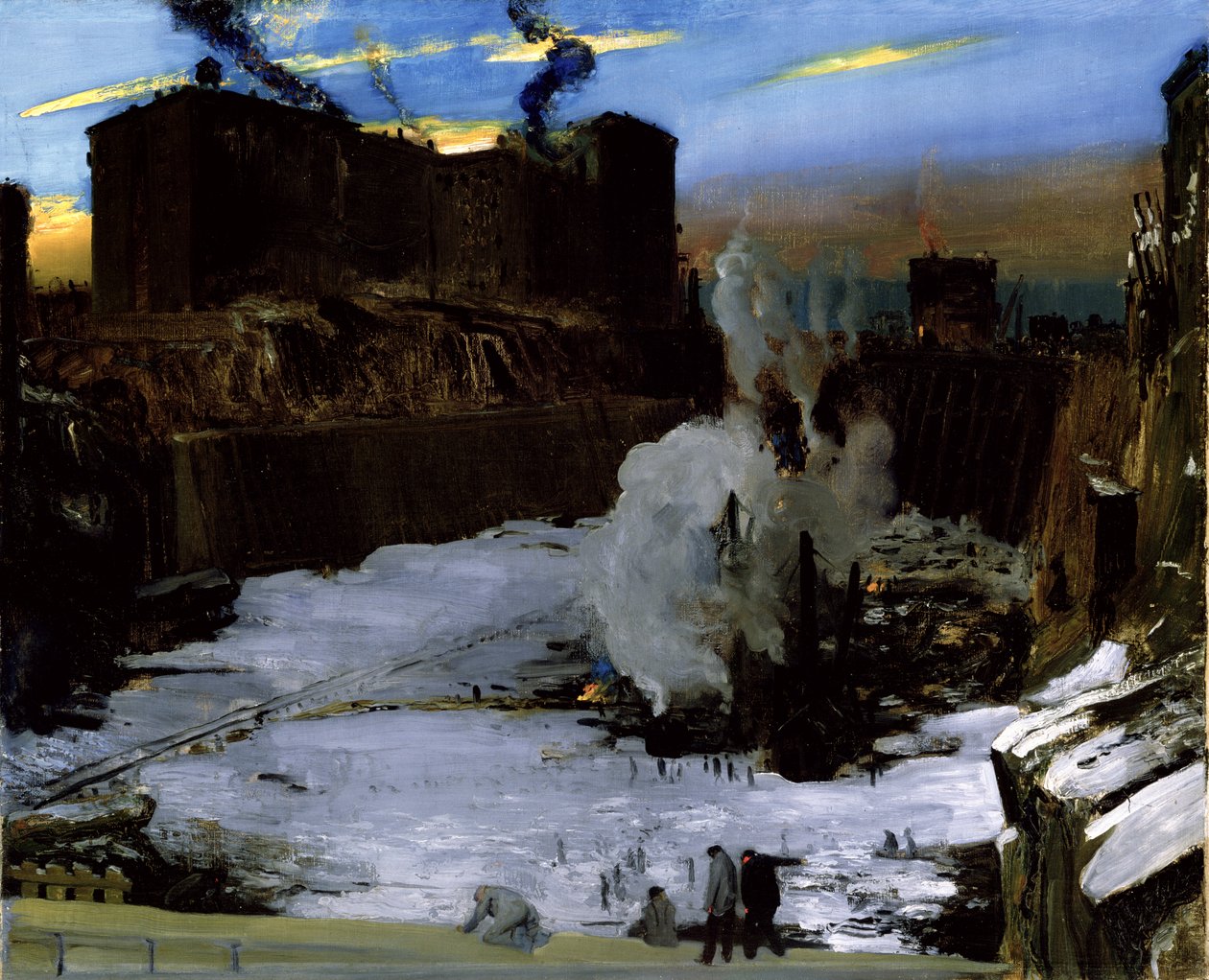 Wykopaliska na stacji w Pensylwanii autorstwa George Wesley Bellows