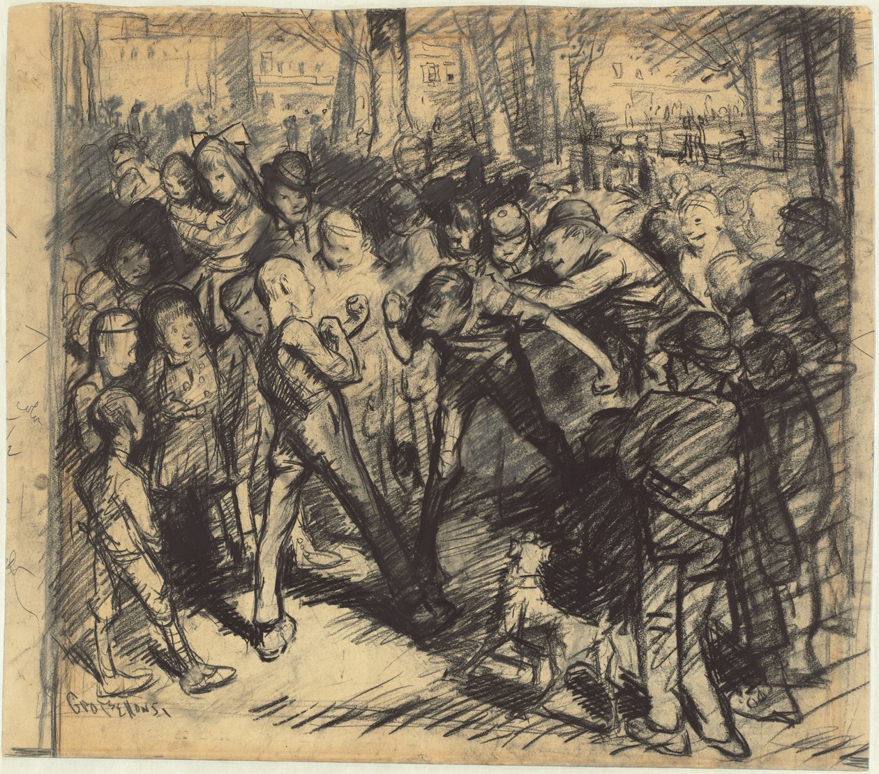 Walka uliczna [recto], 1907. autorstwa George Wesley Bellows