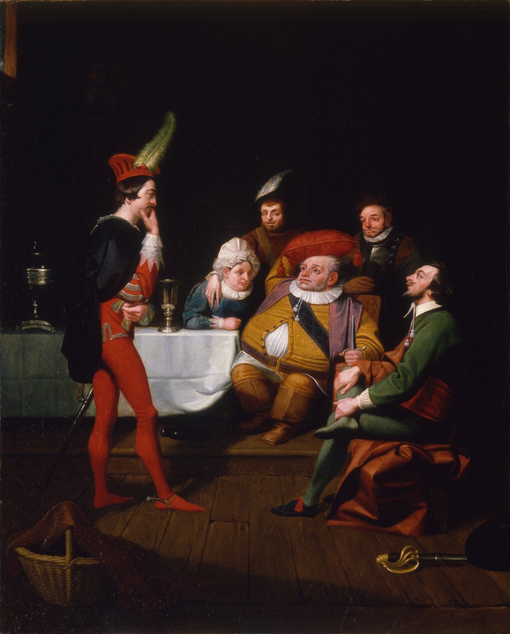 Falstaff grający Henryka IV, ok. 1834 r. autorstwa George Whiting Flagg