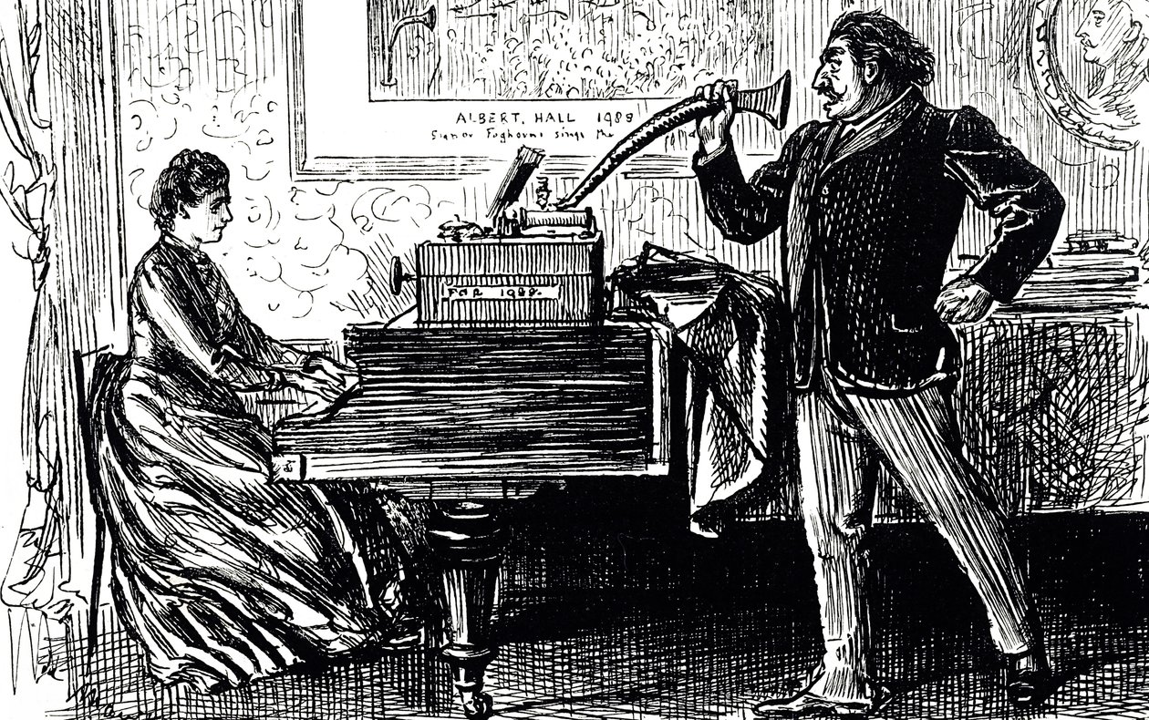 Gramofon Edisona autorstwa George du Maurier