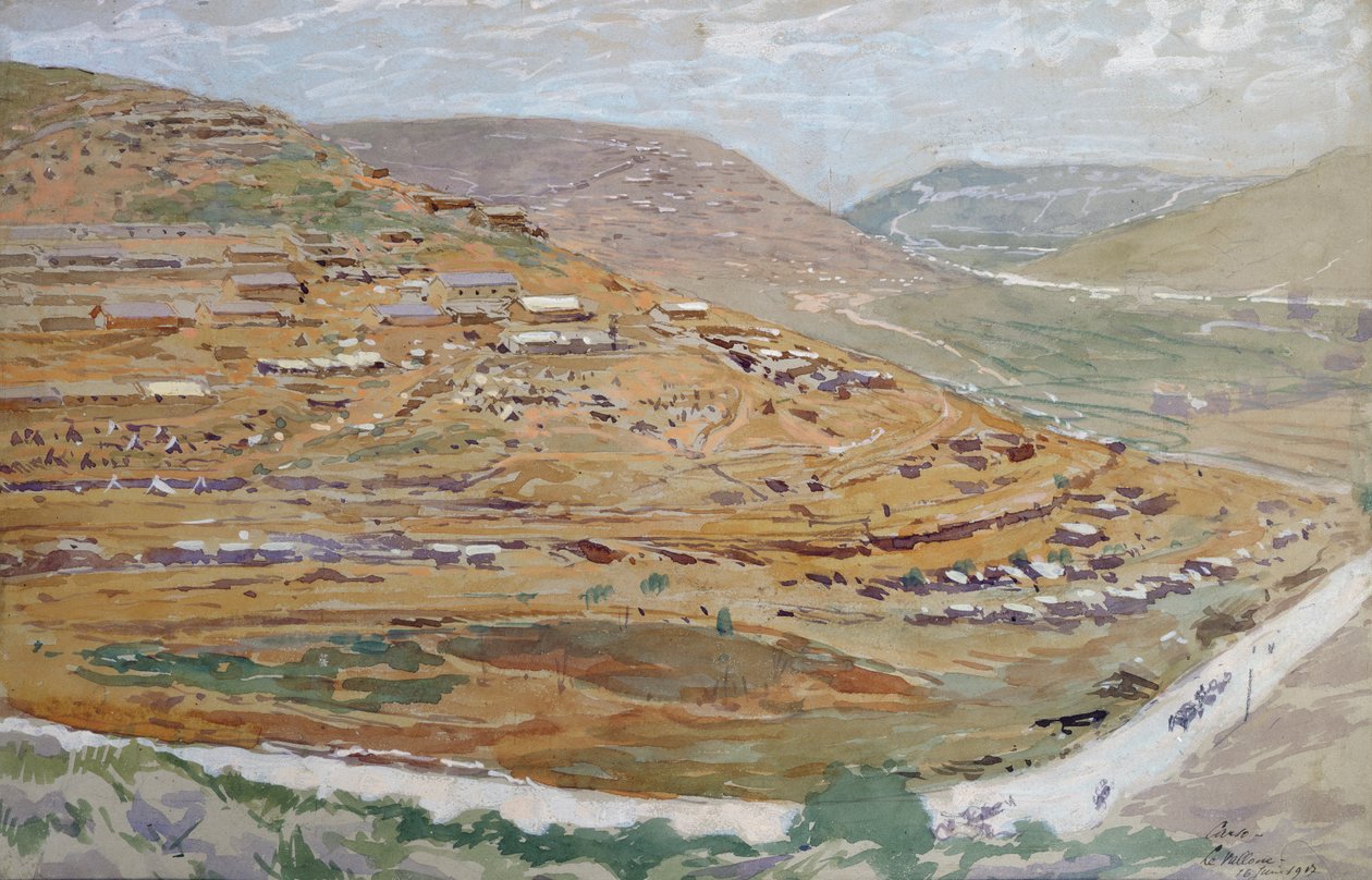 Obóz żołnierzy alianckich w Dolinie Krasu, Słowenia, 16 czerwca 1917 r. autorstwa Georges Bertin Scott