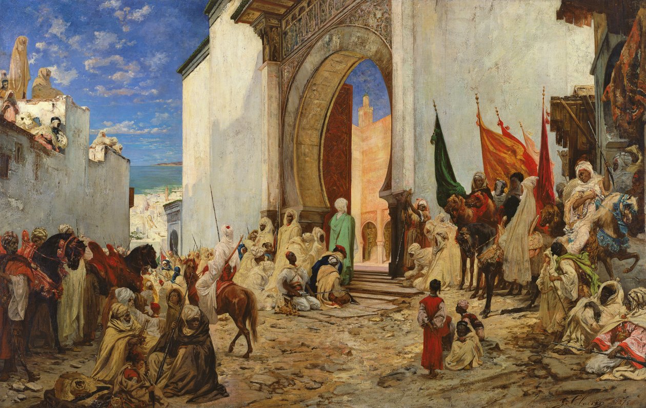 Wejście Szarif z Ouezzane do meczetu, 1876 autorstwa Georges Clairin