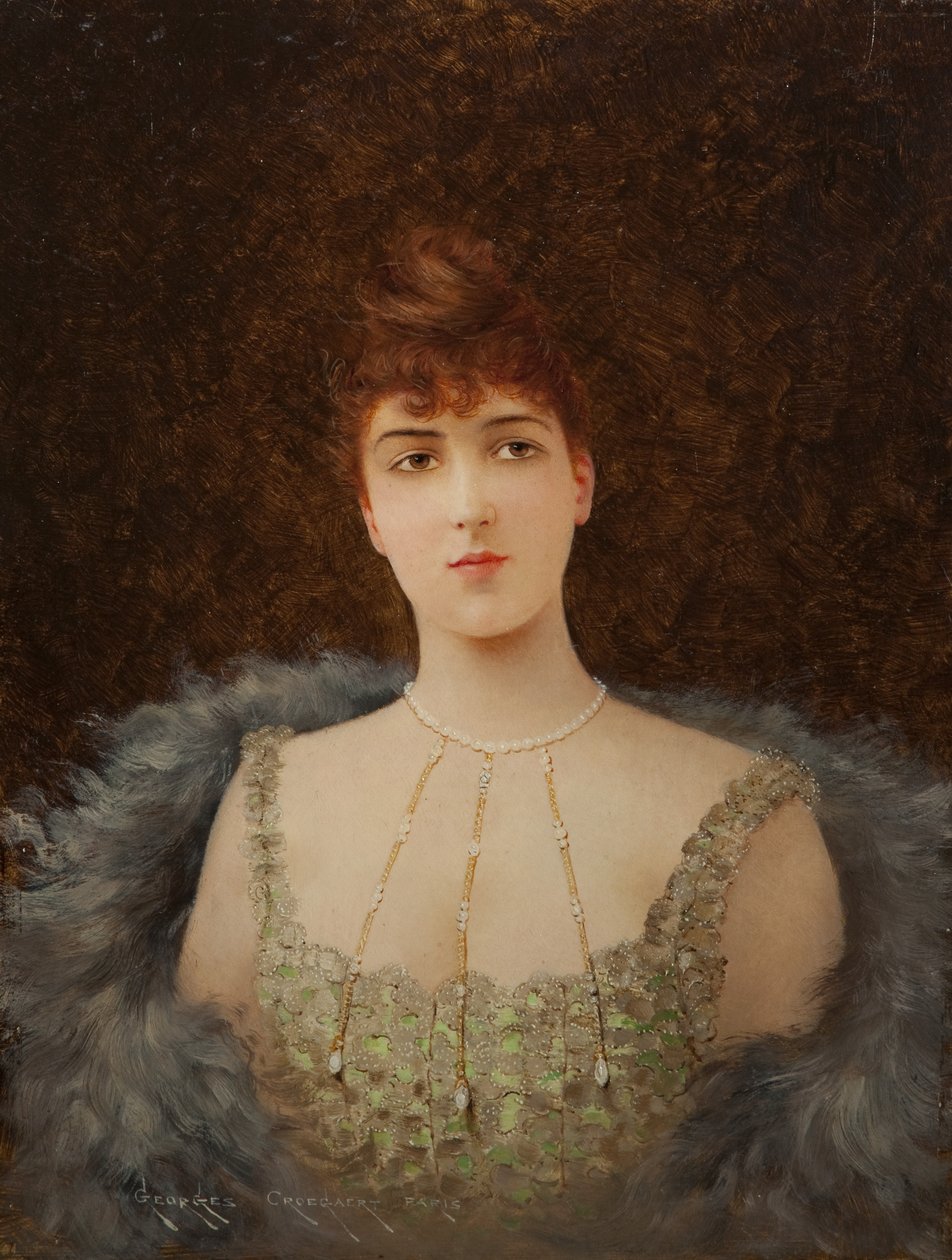 Portret dziewczyny z futrem autorstwa Georges Croegaert