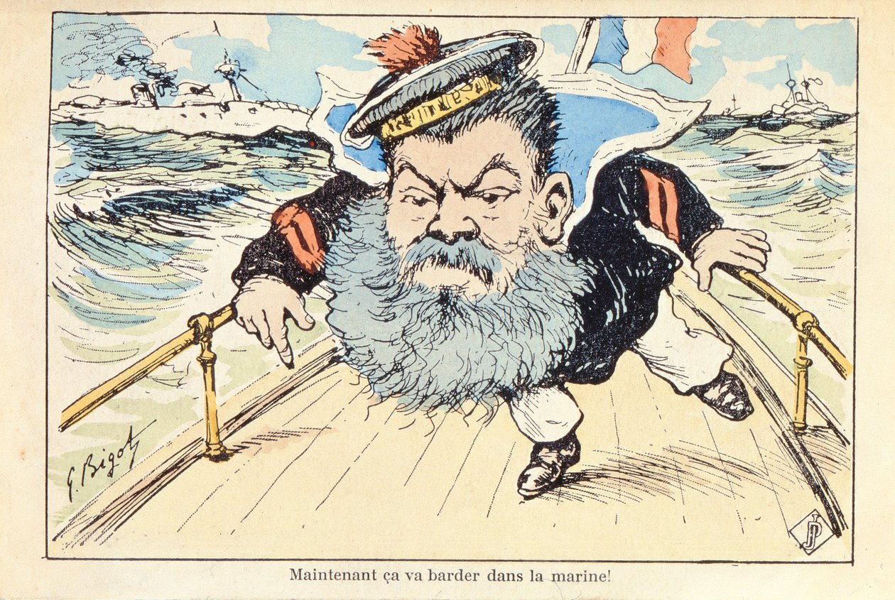 Karykatura Ministra Marynarki Wojennej, Camille Pelletan (1846-1915) autorstwa Georges Ferdinand Bigot