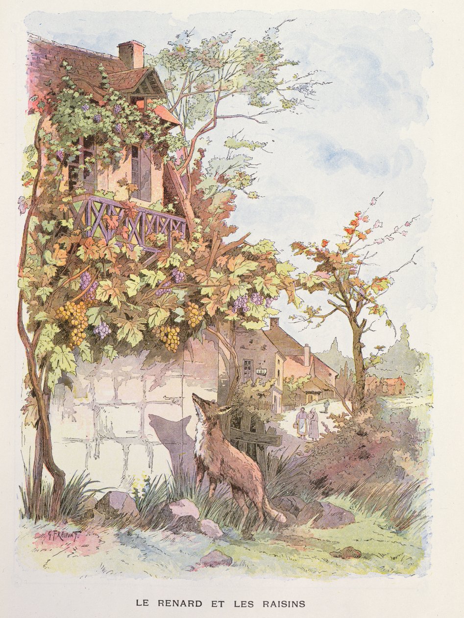 Lis i winogrona, ok. 1900 r. autorstwa Georges Fraipont